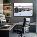 Snowy Mountain Wall Art Canvas Print – Framed Ski Slope