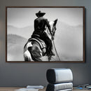 Western Wall Art Canvas Print – Framed Cowboy and Horse