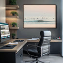 Pastel Ocean Wall Art Canvas Print – Framed Soft Sunset Calm