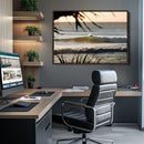 Sunset Surf Wall Art Canvas Print – Framed Golden Hour Waves