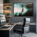 Vibrant Aquatic Motion Wall Art Canvas Print – Framed