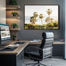 California Coast Palm Trees Wall Art Canvas Print – Framed