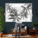Black and White Palm Wall Art Canvas Print – Framed