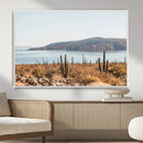 Desert Lake Wall Art – Framed Cactus Mountain Canvas by MyGreatCanvas | Canvas Wall Art Prints | Photo Prints & Wall Decor