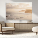 Misty Coastal Wall Art Canvas Print – Framed Golden Sunset by MyGreatCanvas | Canvas Wall Art Prints | Photo Prints & Wall Decor