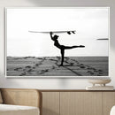 Yoga Surf Wall Art Canvas Print – Framed Black White Shore by MyGreatCanvas | Canvas Wall Art Prints | Photo Prints & Wall Decor