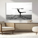 Yoga Surf Wall Art Canvas Print – Framed Black White Shore by MyGreatCanvas | Canvas Wall Art Prints | Photo Prints & Wall Decor
