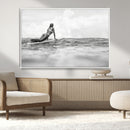 Black and White Surfing Wall Art Canvas Print – Framed Ocean by MyGreatCanvas | Canvas Wall Art Prints | Photo Prints & Wall Decor