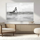 Black White Surfing Wall Art Canvas Print – Framed Ocean by MyGreatCanvas | Canvas Wall Art Prints | Photo Prints & Wall Decor