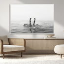 Black White Ocean Wall Art Canvas Print – Framed Monochrome by MyGreatCanvas | Canvas Wall Art Prints | Photo Prints & Wall Decor