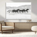 Wild Horses Running Wall Art Canvas Print, Framed Black by MyGreatCanvas | Canvas Wall Art Prints | Photo Prints & Wall Decor