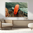 Surfer Stairway Wall Art Canvas Print – Framed Ocean Surf by MyGreatCanvas | Canvas Wall Art Prints | Photo Prints & Wall Decor