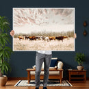 Longhorn Cattle Wall Art Canvas Print – Framed Texas Ranch