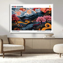 Modern Japanese Wall Art Canvas Print – Framed Abstract