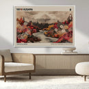 Modern Japanese Wall Art Canvas Print – Framed Abstract
