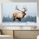 Elk Wall Art Canvas Print – Framed Snowy Forest Scene Art by MyGreatCanvas | Canvas Wall Art Prints | Photo Prints & Wall Decor