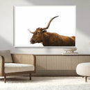 Longhorn Cow Wall Art Canvas Print – Framed Rustic Animal by MyGreatCanvas | Canvas Wall Art Prints | Photo Prints & Wall Decor