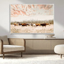 Cow Herd Wall Art Canvas Print – Framed Farmhouse Cattle by MyGreatCanvas | Canvas Wall Art Prints | Photo Prints & Wall Decor
