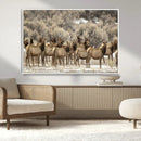 Elk Herd Scene Wall Art Canvas Print – Framed Rustic by MyGreatCanvas | Canvas Wall Art Prints | Photo Prints & Wall Decor