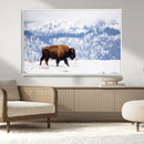 Bison Snow Wall Art Canvas Print – Framed Wildlife Scene by MyGreatCanvas | Canvas Wall Art Prints | Photo Prints & Wall Decor