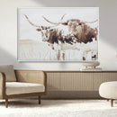 Longhorn Cow Decor Wall Art Canvas Print – Framed Rustic by MyGreatCanvas | Canvas Wall Art Prints | Photo Prints & Wall Decor