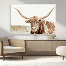 Texas Longhorn Bull Wall Art Canvas Print, Framed Rustic by MyGreatCanvas | Canvas Wall Art Prints | Photo Prints & Wall Decor