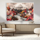 Mountain Wall Art Canvas Print – Framed Autumn Forest