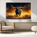 Longhorn Canvas Wall Art Canvas Print – Framed Bold Bull