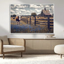 Texas Longhorn Canvas Wall Art Print – Framed Rustic Barn by MyGreatCanvas | Canvas Wall Art Prints | Photo Prints & Wall Decor