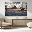 Texas Longhorn Wall Art Canvas Print – Framed Rustic Barn by MyGreatCanvas | Canvas Wall Art Prints | Photo Prints & Wall Decor