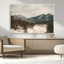 Mountain Landscape Wall Art Canvas Print – Framed Snowy