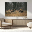 Deer Wall Art Canvas Print – Framed Rustic Wildlife Stags