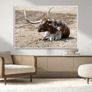 Texas Longhorn Wall Art Canvas Print – Framed Country Art by MyGreatCanvas | Canvas Wall Art Prints | Photo Prints & Wall Decor