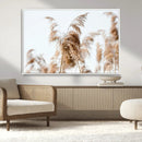 Pampas Grass Wall Art Canvas Print – Framed Neutral Tones