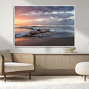 Golden Hour Wall Art Canvas Print – Framed Tranquil Waves