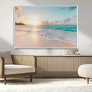 Beach Sunset Wall Art Canvas Print, Framed Ocean Waves Art by MyGreatCanvas | Canvas Wall Art Prints | Photo Prints & Wall Decor