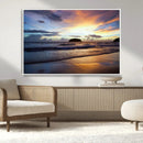 Beach Sunset Wall Art Canvas Print – Framed Ocean Waves Art by MyGreatCanvas | Canvas Wall Art Prints | Photo Prints & Wall Decor