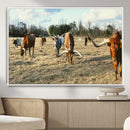 Texas Longhorns Wall Art Canvas Print – Framed Rustic Farm by MyGreatCanvas | Canvas Wall Art Prints | Photo Prints & Wall Decor