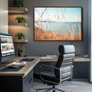 Coastal Grass Landscape Wall Art Canvas Print – Golden