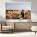 Western Wall Art Canvas Print – Framed Cowboy Cattle Drive by MyGreatCanvas | Canvas Wall Art Prints | Photo Prints & Wall Decor