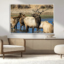 Wild Elk Wall Art Canvas Print – Framed Neutral Wildlife by MyGreatCanvas | Canvas Wall Art Prints | Photo Prints & Wall Decor
