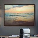 Sunset Seascape Wall Art Canvas Print – Framed Pastel Ocean