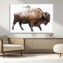 Snowy Buffalo Wall Art Canvas Print – Framed Wildlife by MyGreatCanvas | Canvas Wall Art Prints | Photo Prints & Wall Decor