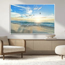 Minimalist Seaside Wall Art Canvas Print – Morning Glow