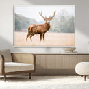 Vintage Wildlife Wall Art Canvas Print – Misty Landscape