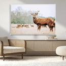 Rustic Deer Wall Art Canvas Print – Forest Woodland Stag