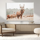 Rustic Nature Wall Art Canvas Print – Stag Woodland Framed