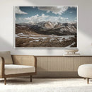 Mountain Landscape Wall Art Canvas Print – Framed Snowy