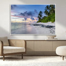 Tropical Beach Wall Art Canvas Print – Framed Sunset Glow