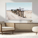 Desert Mailboxes Canvas Print – Framed Minimal Western